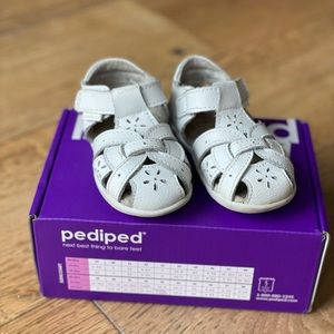 Pediped “Nikki” baby girls sandals in white
